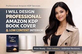 design professional amazon kdp book cover and low content interior for paperback
