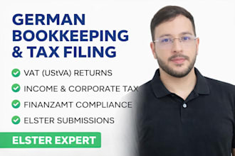 handle germany bookkeeping, vat, income tax and elster tax filing