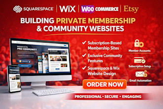 squarespace private group subscription community membership wix website design