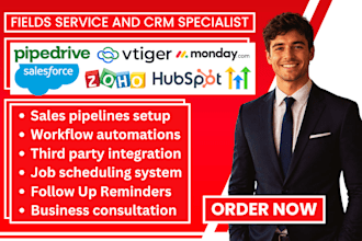 setup zoho pipedrive vtiger salesforce hubspot monday crm gohighlevel automation