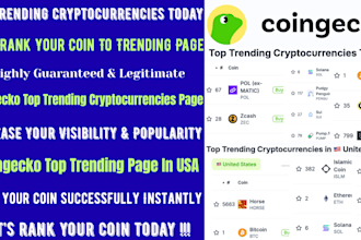 promote and rank your coin to coingecko top trending cryptocurrencies today