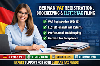 do german vat registration, bookkeeping, elster filing, tax filing for business