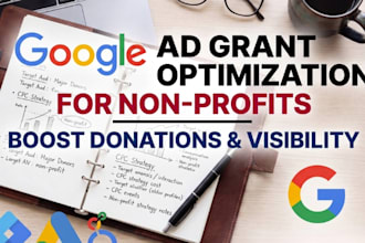 setup and manage google ad grants for nonprofit and fix CTR compliance