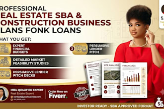 write a real estate sba construction business plan for bank loan approval