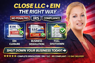 close ein, dissolve company, terminate llc, business dissolution