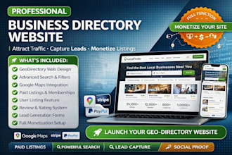 design clean geodirectory website business directory listings website