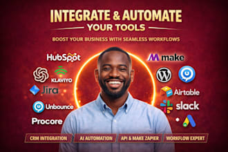 integrate hubspot klaviyo make openai jira wordpress unbounce airtable slack
