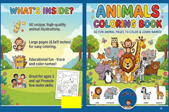 design kids coloring and activity book for amazon KDP