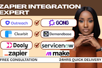 integrate zapier salesforce outreach gong clearbit demandbase servicenow dooly