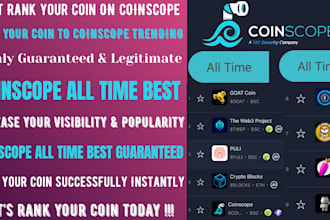 promote and rank your coin on coinscope all time best