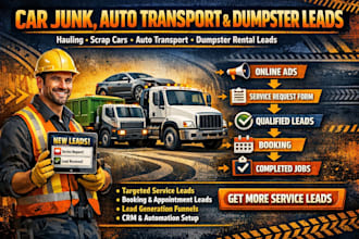 generate car junk leads auto transport and towing dumpster rental leads