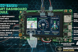smart automotive instrument cluster, stm32 speedometer rpm fuel tft display