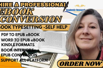 convert PDF, word to epub kindle ebook conversion and formatting
