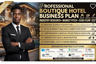 write a boutique hotel business plan industry research cash flow marketing pitch