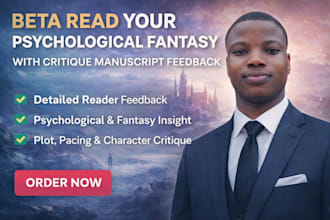 beta read your psychological fantasy with critique manuscript feedback