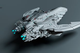 create 3d cinematic spaceship fighter jets and battle ships for 3d printing