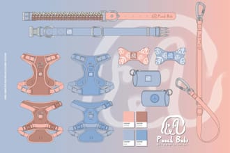 make dog accessories techpack and cad flat sketch