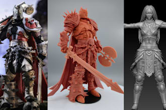 ai to 3d sculpt realistic character concept art to printable 3d model in zbrush
