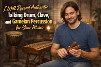 record authentic talking drum, clave, and gamelan percussion for your music