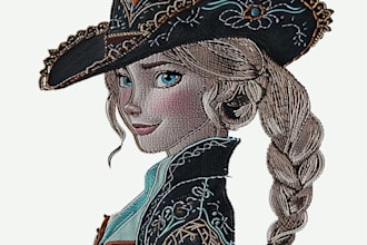 do hat, shirt embroidery design into dst pes
