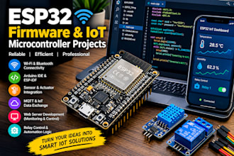 develop esp32 firmware and iot microcontroller project