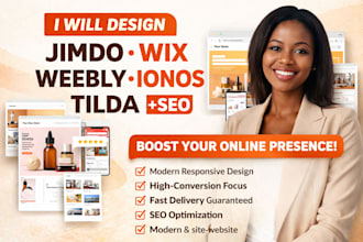 design jimdo website and seo, ionos website, tilda, weebly website, wix website