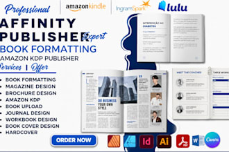 do affinity publisher, book formatting, catalog layout, brochure magazine kdp