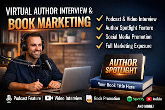 virtual author interview, book marketing, podcast interview author spotlight