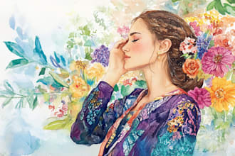 illustrate anything in watercolor style
