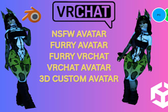 do create custom vrchat avatar nsfw furry avatar sexy 3d vrchat clothing