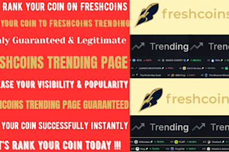 promote and rank your coin on freshcoins trending