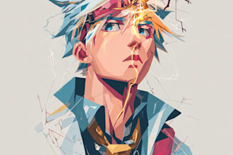 draw a professional anime character illustration