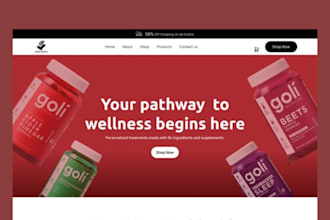 design peptide shopify store, supplement website, label peptide website