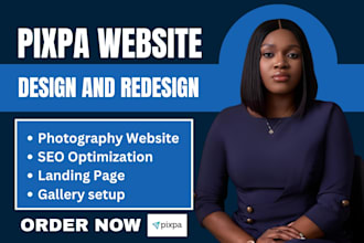 design a modern pixpa website, pixiest galleries for photographer and business