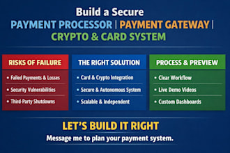 setup payment processor solution, independent and autonomous payment processor