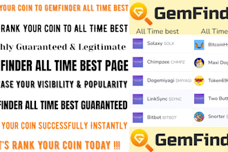 promote and rank your gem coin on gemfinder all time best