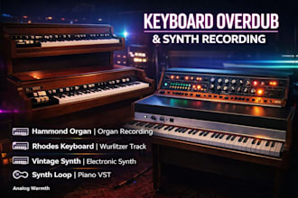 record a hammond record, rhodes, or electronic synth track overdub