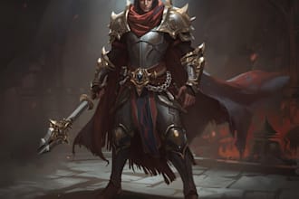 create dnd character design, concept art and illustration