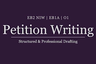 draft your eb2 niw, eb1a or o1 petition documents