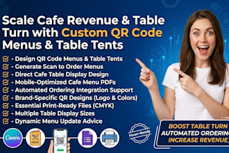 design qr code menus table display cafe menu scan to order menu table tent pdfs