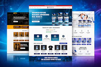design peptide website for biotech and research peptide brand with fda compliant