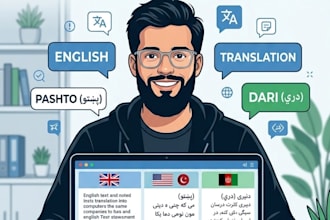 do english to pashto and dari translation