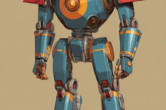 design futuristic robot or mecha character art