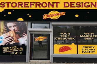 make modern window graphics for shops and offices