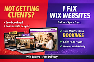build beauty salons, spas, fitness, yoga instructors, gyms wix website design