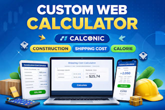 custom web calculator calconic for construction shipping cost estimation calorie