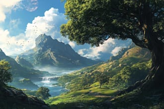 design stunning fantasy landscape