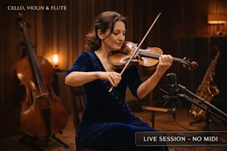 record live cello, flute indie folk string section arrangement for your music
