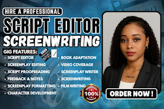format proofread and edit your screenplay movie script  as a script editor