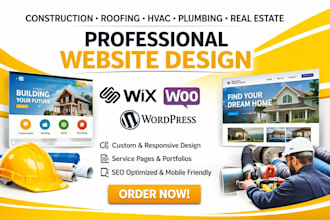 build construction roofing contractor real estate hvac plumbing website design